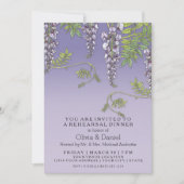 アールヌーボーのヴィンテージの藤の花柄のリハーサル 招待状 (正面)