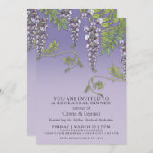 アールヌーボーのヴィンテージの藤の花柄のリハーサル 招待状 (正面/裏面)