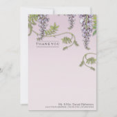 アールヌーボーのヴィンテージの藤の花柄はノート感謝していしています ノートカード (正面)