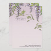 アールヌーボーのヴィンテージの藤の花柄はノート感謝していしています ノートカード (正面/裏面)