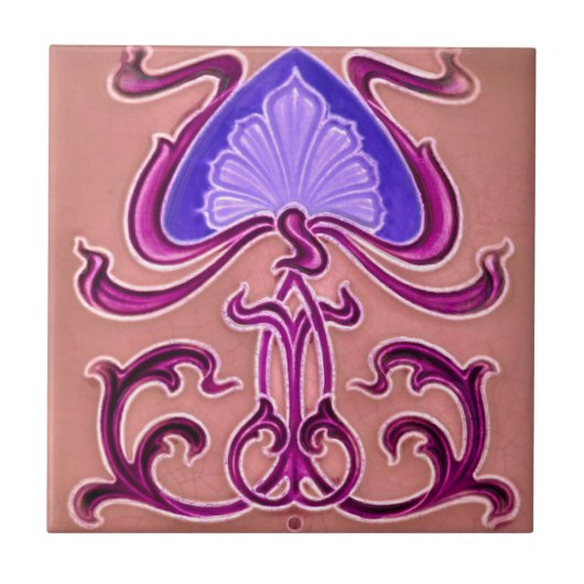 アールヌーボーのヴィンテージの設計特微のタイル2のサイズ タイル (正面)