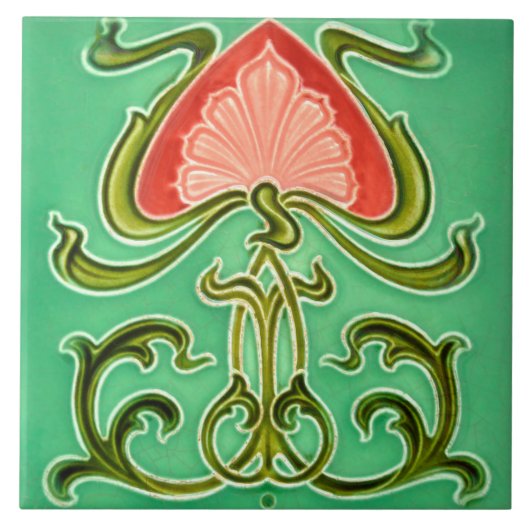 アールヌーボーのヴィンテージの設計特微のタイル2のサイズ タイル (正面)