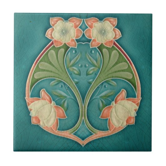 アールヌーボーのヴィンテージの設計特微のタイル2のサイズ タイル (正面)