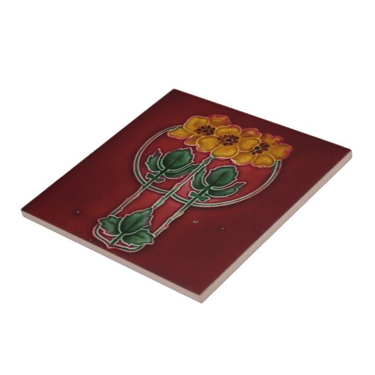 アールヌーボーのヴィンテージの設計特微のタイル タイル (側面)