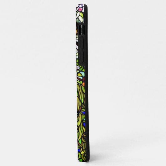 アールヌーボーのヴィンテージのTiffanyのステンドグラスの孔雀 Case-Mate iPhoneケース (裏面/左)