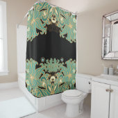 アールヌーボーのヴィンテージ、花柄、エレガントな美女のépoque bl シャワーカーテン (インサイチュ)
