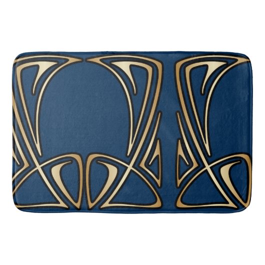 アールヌーボーのヴィンテージ、花柄、エレガントな美女のépoque bl バスマット (正面)