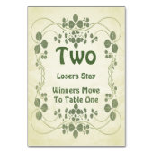 アールヌーボーのヴィンテージ#2 Buncoのテーブルカード テーブルナンバー (裏面)