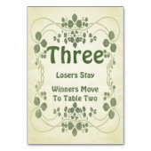 アールヌーボーのヴィンテージ#3 Buncoのテーブルカード テーブルナンバー (裏面)