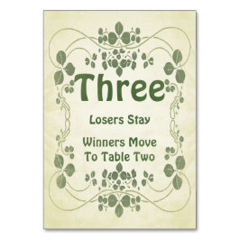 アールヌーボーのヴィンテージ#3 Buncoのテーブルカード テーブルナンバー