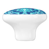 アールヌーボーの中国のなパターン-ターコイズおよび青 セラミックノブ (側面)