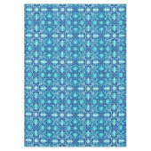 アールヌーボーの中国のなパターン-ターコイズおよび青 テーブルクロス (正面)