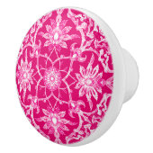 アールヌーボーの中国のなパターン-暗い赤紫色のピンク セラミックノブ (右)