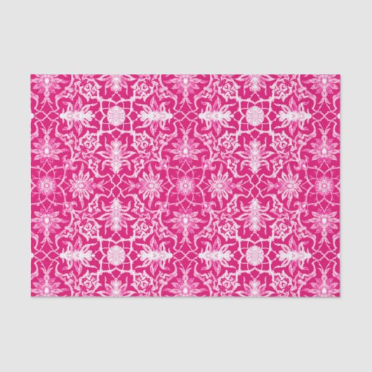 アールヌーボーの中国のなパターン-暗い赤紫色のピンク 薄葉紙 (正面)