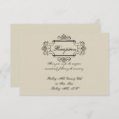 アールヌーボーの優雅な結婚披露宴 招待状 (正面/裏面)