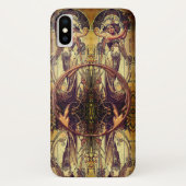 アールヌーボーの冷静な青銅色の女性のiphone X Case-Mate iPhoneケース (裏面)