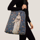 アールヌーボーの女性花園の鳥のトートバック クロスボディバッグ (クローズアップ)