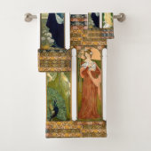 アールヌーボーの女性鳥の花のBathタオルセット バスタオルセット (インサイチュ)