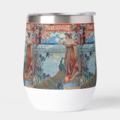 アールヌーボーの婦人と孔雀 (左面)