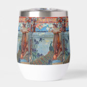 アールヌーボーの婦人と孔雀 (正面)