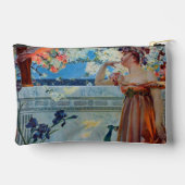 アールヌーボーの婦人と孔雀 アクセサリーポーチ (裏面)