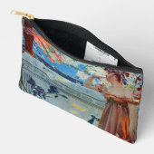 アールヌーボーの婦人と孔雀 アクセサリーポーチ (見開き)