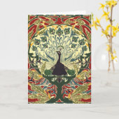 アールヌーボーの孔雀 カード (黄色い花)