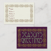 アールヌーボーの季節の挨拶 名刺 (正面/裏面)