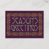 アールヌーボーの季節の挨拶 名刺 (裏面)