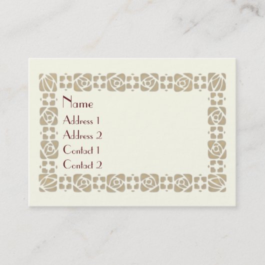 アールヌーボーの季節の挨拶 名刺 (正面)