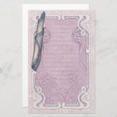 アールヌーボーの文房具-ガール著香料入りの秘密、 便箋 (正面/裏面)