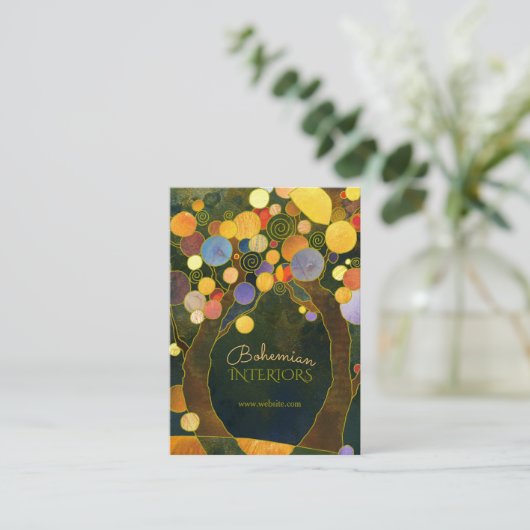 アールヌーボーの木々インテリアデザイン 名刺 (スタンド正面)