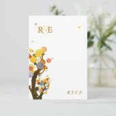アールヌーボーの木カジュアル々屋外ウェディングRSVP 出欠カード (スタンド正面)