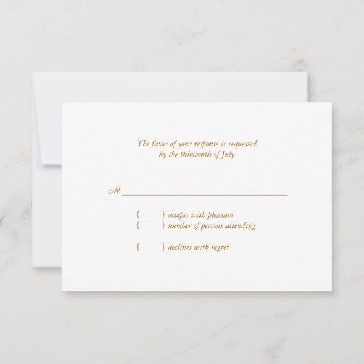 アールヌーボーの木カジュアル々屋外ウェディングRSVP 出欠カード (裏面)