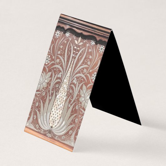 アールヌーボーの木工品、美しいオリジナル、ベル 名刺 (正面)