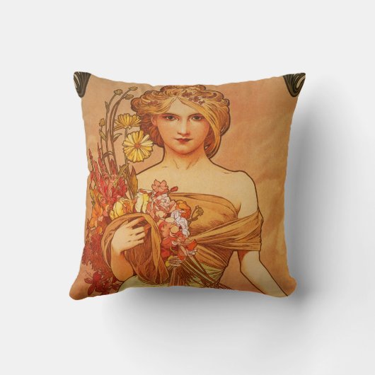 アールヌーボーの枕 クッション (裏面)