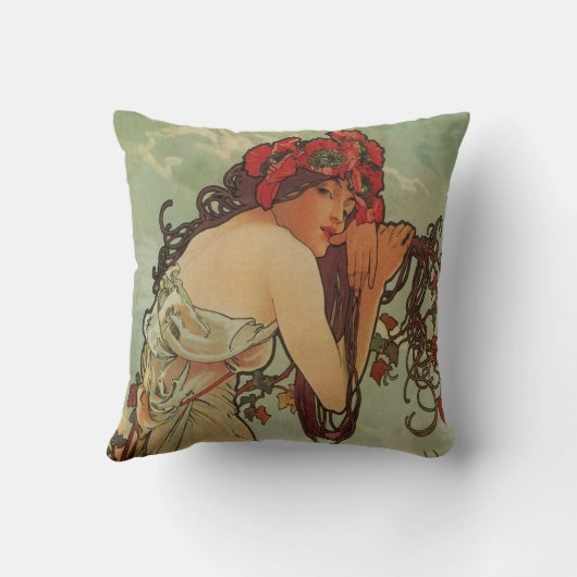 アールヌーボーの枕 クッション (裏面)