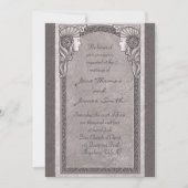 アールヌーボーの灰色の結婚 招待状 (正面)