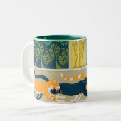 アールヌーボーの猫と花 ツートーンマグカップ (正面左)