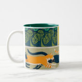 アールヌーボーの猫と花 ツートーンマグカップ (左)