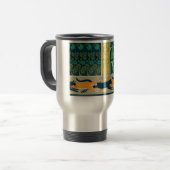 アールヌーボーの猫と花 トラベルマグ (正面左)