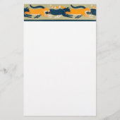 アールヌーボーの猫と花 便箋 (正面)