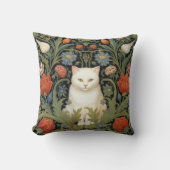 アールヌーボーの白猫 クッション (正面)