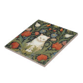 アールヌーボーの白猫 タイル (側面)