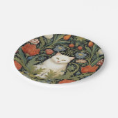 アールヌーボーの白猫 ペーパープレート (アングル)