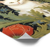 アールヌーボーの白猫 ポスター (角)