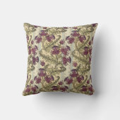 アールヌーボーの紫色のアザミの花の枕 クッション (裏面)