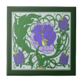 アールヌーボーの紫色のシャクヤクのセラミックタイル タイル (正面)