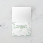 アールヌーボーの緑のサンキューカード サンキューカード (内部)