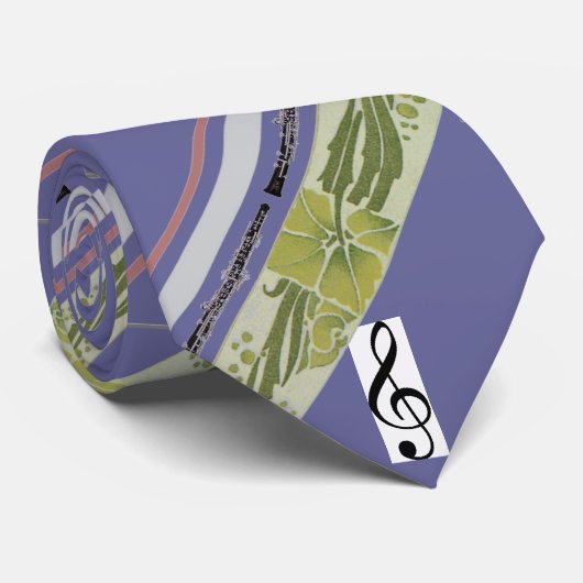アールヌーボーの緑の葉のモチーフのOboeのタイ ネクタイ (ロール)